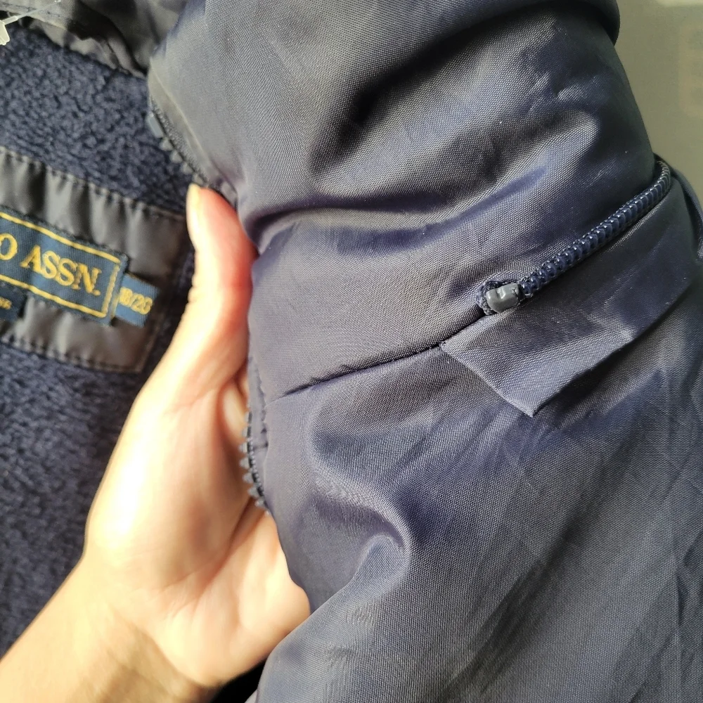 Boy's Navy Blue Solid Full zip No hood Puffer Jacket from U.S. Polo Assn.18/20